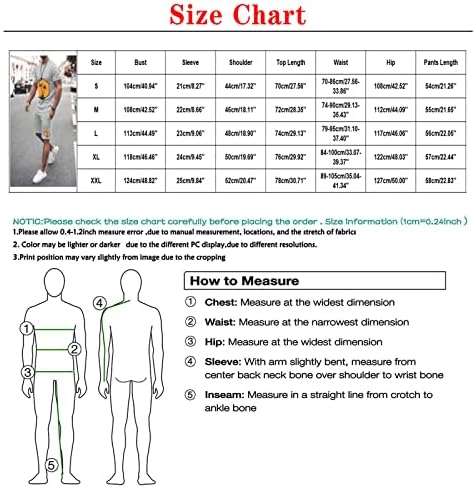 Gaxdetde мажи летна облека плажа со кратки ракави со кратка кошула со кратки кошули панталони костум со џебови 3 парчиња костуми мажи