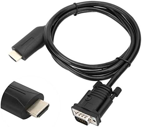 Кабел HDMI до VGA конвертор 1,2m, 1080p HDMI машки до VGA машки аудио аудио кабел адаптер дигитален на аналоген сигнал трансформатор, за лаптоп, десктоп компјутер, монитор, HDTV, и