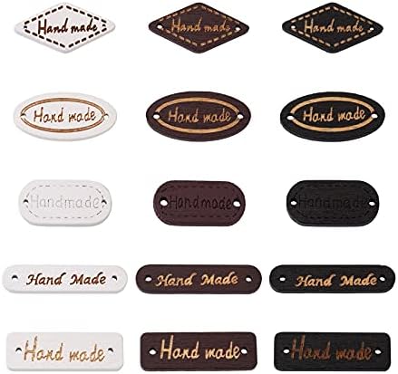 Fashewelry 240pcs Word Рачно изработени етикети за шиење рачно изработени со етикети за ткаени облека од срце