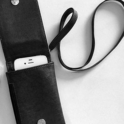 Стилски збор токмахолична уметност деко подарок моден телефон паричник чанта што виси мобилна торбичка црн џеб