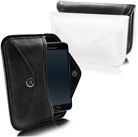 Boxwave Case Компатибилен со Vivo Y20 - Елитна кожна торбичка за месинџер, синтетички кожен покритие дизајн на пликови за виво y20 - jet Black