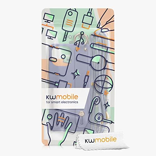KWMobile Case компатибилен со Xiaomi 11 Lite NE/Mi 11 Lite - мека TPU телефонска покривка со држач за ленти за рака и лента - лаванда сива