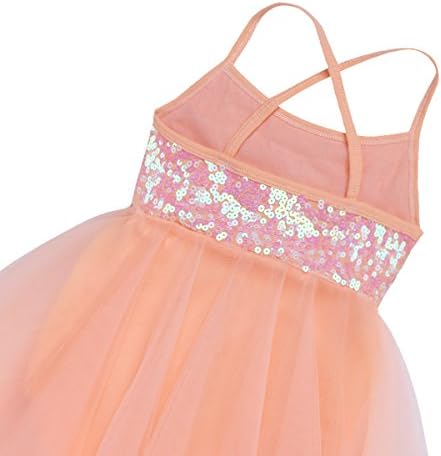 Девојки од FeeShow Girls Sequined Camisole Ballet Dance Tutu фустан гимнастички леотард асиметрично здолниште самовила костуми