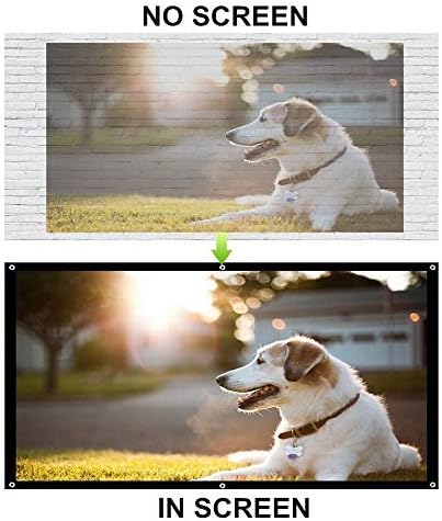 Chysp Portable 100 -инчен wallиден монтиран екран на проектор HD 16: 9 Полиестер склоп на проекција за домашно кино на отворено
