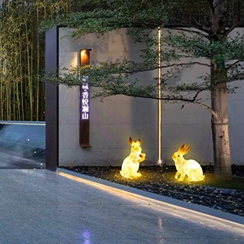Светла надворешно осветлување на отворено колона, цртан филм за зајак, вила градинарска ламба, животинска ламба осветлување тревник за