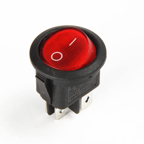 Прекинувач за прекинувач за напојување со напојување од 10 парчиња KCD1-224 4 PIN 6A 250V On-Off Red LED осветлен со прекинувач за напојување со светло рокер