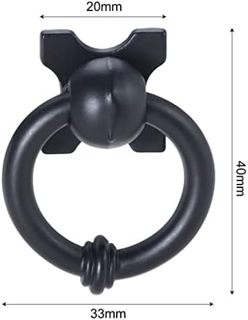 XWWDP 2PCS кружни рачки со црни прстен метални рачки на вратата влече копче за фиоки за мебел за хардвер за мебел