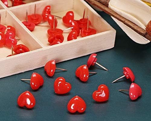 Само парчиња пинови за самото 100 парчиња, пластична црвена loveубовна глава, челична точка,