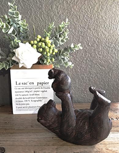 Kdsduoduo родител-дете црна мечка статуа Дома декор, 7,7 инчи, подарок за слатки мечки, за ќерка син, татко, мама, рачно смола скулптура декорација за градина, соба, кабина,