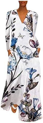 Гроздобер Цветен Печатен Макси Фустан Жени Против Спојување На Вратот Фустан Без Ракави Плус Големина
