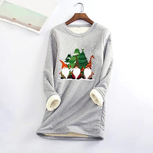 Iius Божиќни џемпери жени меки удобни нејасни термички долна облека Топ екипаж за влечење на куќиште со долга ноќна облека со долги ракави