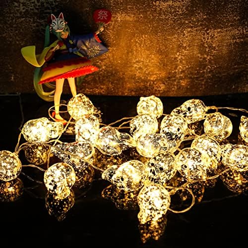 Kibtoy 10 LED lED Ноќта на вештерките Декорација на черепот Светла 4,29ft портокалови светла Надворешно затворено за украси за Ноќта на вештерките, фестивали, забави