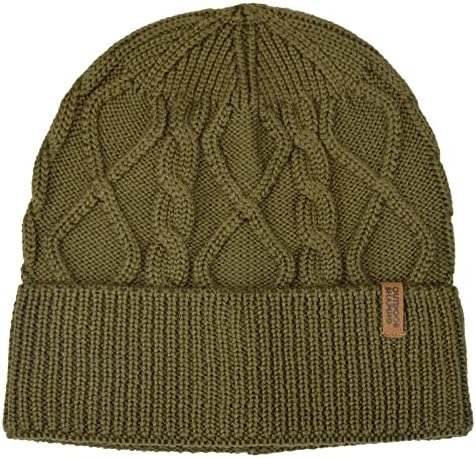 Надворешно обликување на мерино волна од волна, унисекс кабел плетена капа, дневна манжетна со ребра, топла зимска капа