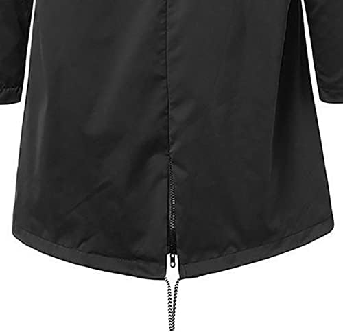 Одмор плус големина јакна на Едноставна приморска палто на Лади, долги ракави, солиден ветровит, вклопување со копчиња