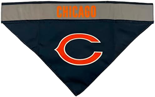 Миленичиња прва NFL Chicago Bears Tie Bandana, голема/x-голема. Кучиња Фудбал Рефлексивна бандана шамија биб за домашно милениче, мачка