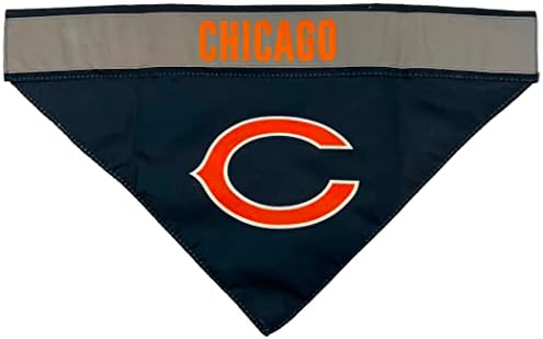 Миленичиња прва NFL Chicago Bears Tie Bandana, голема/x-голема. Кучиња Фудбал Рефлексивна бандана шамија биб за домашно милениче, мачка или куче. Крајната игра-ден, забавна банда?