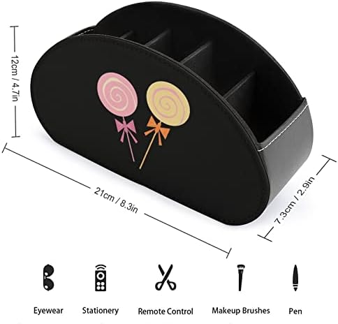Цртани ливчиња за бонбони стапчиња модерен држач за далечински управувач со 5 оддели PU кожа мути-функционална канцелариска