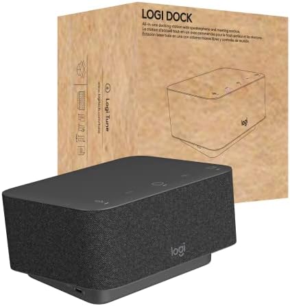 Logitech-Logi Dock, се-во-еден USB C лаптоп докинг станица, звучник, MIC за откажување на бучава, Bluetooth, HDMI, за Windows/MacOS, сертифицирани