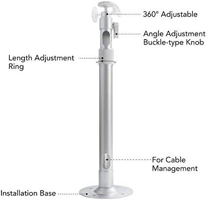 Универзален тавански проектор за монтирање со проширена должина 10.23in до 15,35in, Mountидот на проекторот Компатибилен со QKK, Dr.J, DBPower и повеќето други мини проектор
