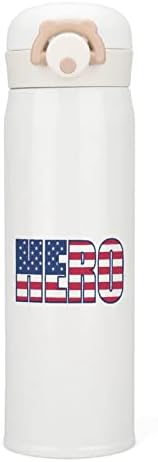 Американски херојско знаме со изолација од шише со вода од не'рѓосувачки челик Изолиран спортски куп за кампување на отворено 350 мл