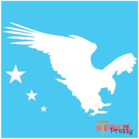 Летечкиот Американски Орел На Слободата Најдобар Винил Големи Матрици за Сликање На Дрво, Платно, Ѕид, итн.- XS | Брилијантен Материјал Во Сина Боја