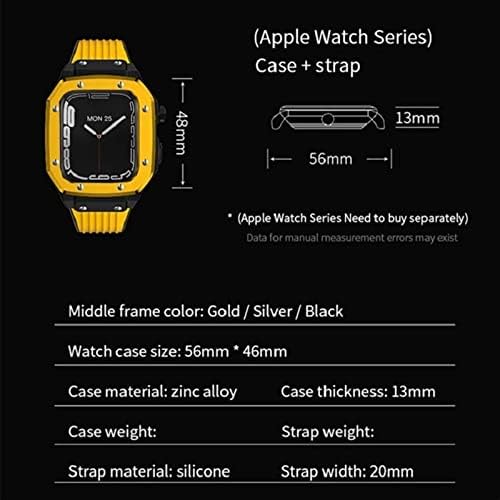 DYIZU За Apple Watch Серија 7 6 5 4 4 SE 45mm 42mm 44mm Луксузен Метал Гума Нерѓосувачки Челик Часовник Модификација Мод Комплет Додатоци Легура