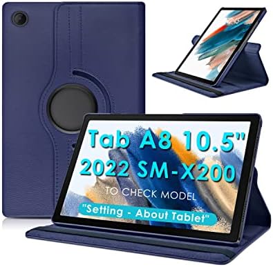Детуози ротирачки случај за Samsung Galaxy Tab A8 10,5 инчи 2022, Galaxy Tab A8 10.5 таблета, 【Автоматско спиење/будење】 360