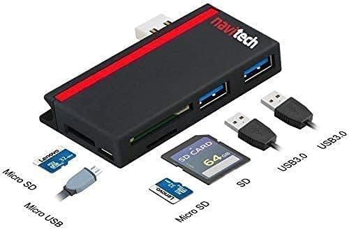 Navitech 2 во 1 лаптоп/таблет USB 3.0/2.0 Hub адаптер/Micro USB влез со SD/Micro SD -читач на картички компатибилен со Lenovo Thinkbook 15 Gen 2 15 “