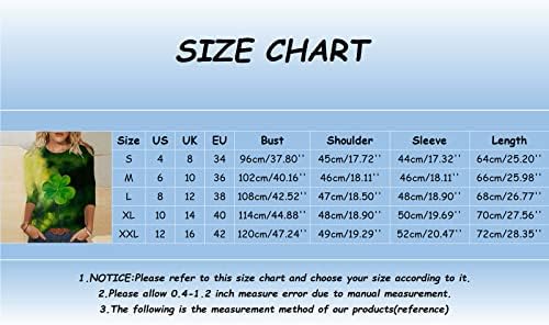Блузи За Жени 3/4 Ракав, Секојдневен Цветен Принт Три Четвртини Ракав Пуловер Летен Круг Вратот Графички Маици