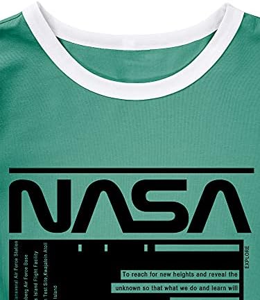 WLLW жени со долг ракав екипаж вратот на НАСА Писма Печати кошула од кошула на НАСА