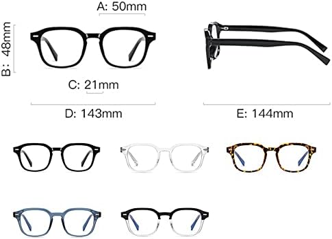 Очила за читање Resvio за мажи Ретро плоштад TR90 Рачно изработени читатели црни транспарентни