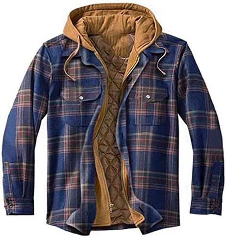 Машка долга ракав Шерпа јакна со кошула со долги ракави со долги ракави со ватиран јакна од фланелна кошула со аспиратор 01