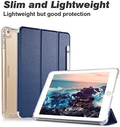 Valkit iPad Pro 9.7 Case , Smart Smart Slim Stand Transucter Floted Back Cover за Apple iPad Pro 9,7 инчи со автоматско будење/спиење, морнарица сина