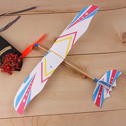 Nuobesty Paper Образовна играчка 10 парчиња едриличарски авион гумен бенд играчки со авиони играчки летачки едриличари авиони играчка забава фаворит за играње на отворен