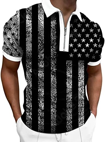 ТДОЕНБУТВ Патриотски кошули за мажи маици Американски знаме печатено копче Хавајска кошула големи високи кошули со маици за мажи пакувања
