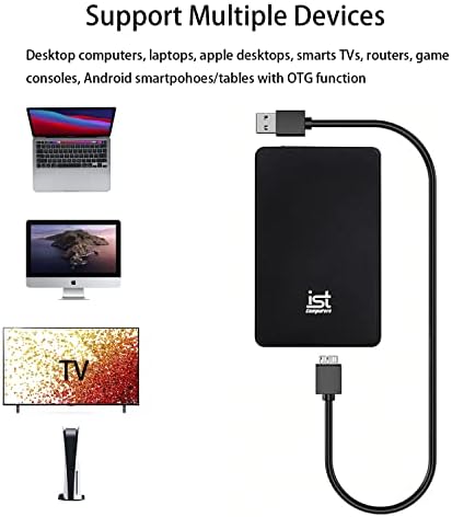 Ултра Тенок 1tb Пренослив Надворешен Хард Диск, USB 3.0, Црн, За Mac И КОМПЈУТЕР Компјутерска Работна Станица Компјутер Лаптоп Playstation, Xbox