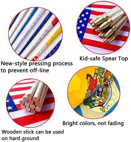 Либути САД 50 Државни Знамиња Поставени На Дрво Стап Мали Мини Рачни Знамиња за Училница,5х8 Инчи