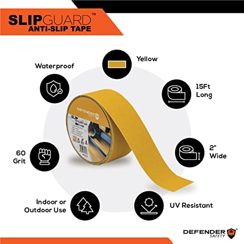 Безбедност на дефанзивецот SlipGuard ™ Анти-лизгање на подот. 60 Средно решетка, водоотпорна, лесна инсталација, затворени и надворешни апликации.