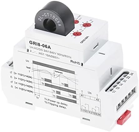 Lemil GRI8-06 Dc Струја Сензор Реле 18mm Ширина 2CO 8A AC / DC Тековната Тестирање Реле 24v-240v Широк Опсег 1Pcs