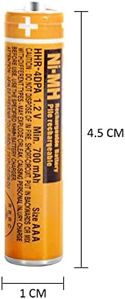 EOOCIK 4 PACK HHR-4DPA NI-MH Батерија за полнење на Panasonic 1.2V 700mAh AAA за безжични телефони