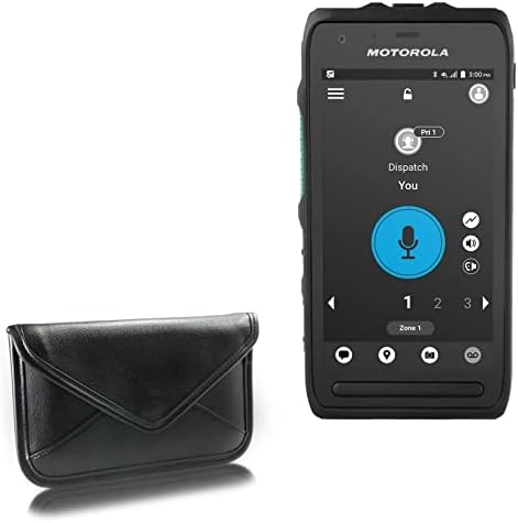 Boxwave Case Компатибилен со Motorola Lex L11 - Елитна торбичка за кожен месинџер, синтетички кожен покритие куќиште дизајн на пликови