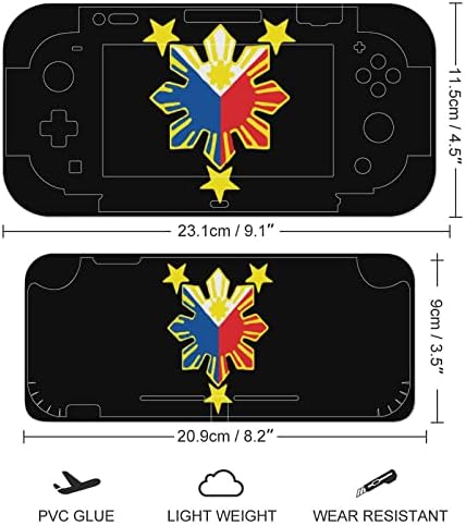 Налепница за игра на Filippine Flag Switch Pretty Pattern Pattern Pattern Заштита на кожата налепница на кожата, компатибилна со Switch Lite