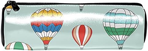 Балони со топол воздух шема шарена кожна тркалезна молив кутија, лесна торбичка за патент, патнички козметичка торба за шминка, држач за меки училишни