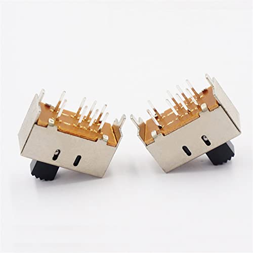 СВЕТСКИ СВЕТСКИ СВЕТИ 100PCS MICRO MINI TOGGLE SWITCH 8 PINS 3 Позиција 2P3T прекинувач за префрлување Двоен вертикален прекинувач за лизгање на електрична енергија