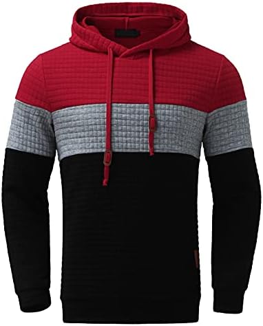 Zdfer Mens Housidies Sweatshirts Claid Pulverover врвови пријатни обични есенски тенок спортови надворешни качулка, крпеница јакна