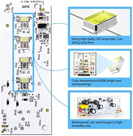 W10515058 W10515057 Модул за предводена од табла за ладилница, 1PC W10515058 Главен LED возач и 2 парчиња W10515057 LED светла на табли, без
