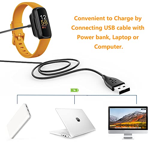 Кабел Hianjoo 2-пакет компатибилен со Fit Bit Inspire 3, 3,3ft замена USB за полнење кабел за прицврстување на кабелот за прицврстување