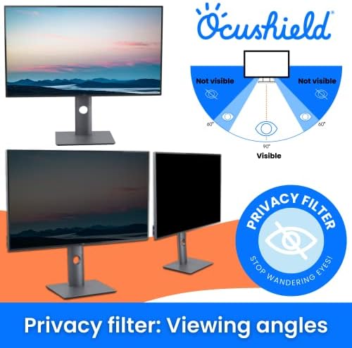 Ocushield 12.1 ”Премиум заштитник против синиот светлосен екран со филтер за приватност за лаптоп - блокирање на сина светлина за очи - анти -сјај филм