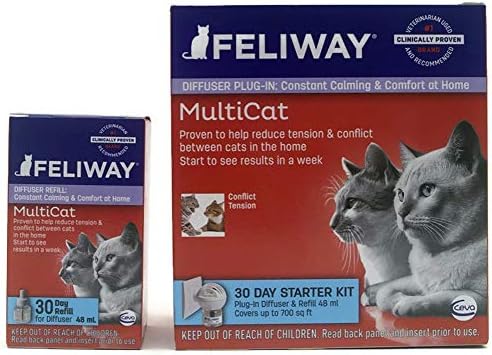Feliway Multicat Feremone Дифузор &засилувач; 2 Полни Мачка Смирувачки Производ 60 Ден Снабдување Пакет