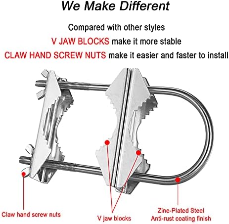 Wdwlbsm Двојна Антена Јарболот Стегач V Вилица Блок Со U Завртки|Тешки Анти- ' Рѓа Јарболот На Јарболот Монтирање Заградата Комплет ЗА ТВ, CB,